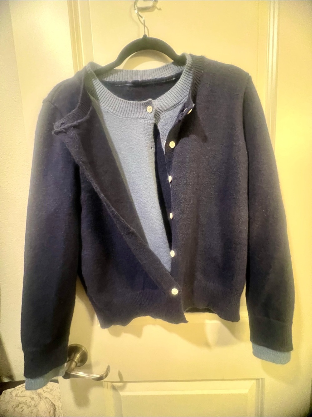 Classic Navy Button-Front Women's Cardigan Jacket